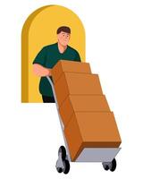 Delivery Boy With Forearm Forklift vector