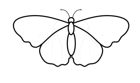 Butterfly outline for kids' coloring vector