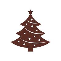 Christmas tree icons of black color vector
