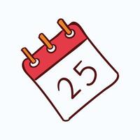 Christmas 25 date icons of color design vector