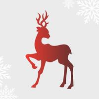 christmas deer icons of red color vector
