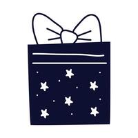 christmas gift box icons of black color design vector