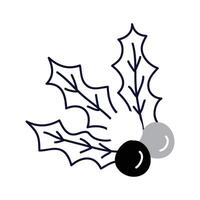 holly berry icons of black color design vector