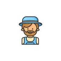 Farmer icon on white background. Cartoon icon Farm concept. vector