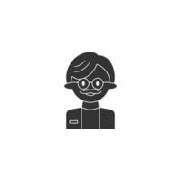 Scientist icon on white background. Silhouette icon Science concept. vector