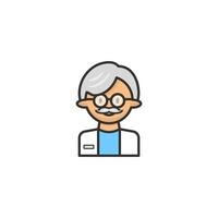 Scientist icon on white background. Cartoon icon Science concept. vector