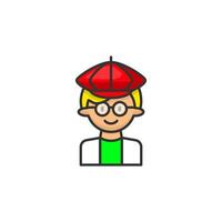 Designer icon on white background. Cartoon Designer icon art concept. vector