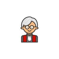 Judge icon on white background. Cartoon Judge icon Constitutional Court concept. vector