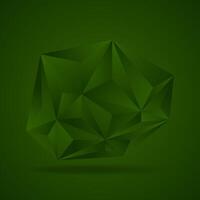 Dark green abstract concept polygonal tech background vector