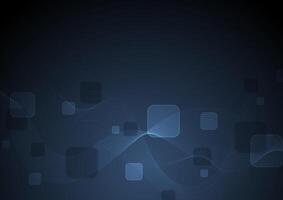 Dark blue abstract squares and waves background vector