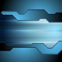 Blue tech perforated carbon background vector
