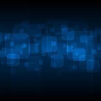 Dark blue tech neon squares background vector