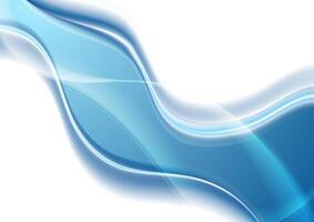 Abstract blue and white wavy background vector