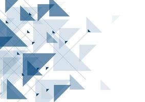 Blue triangles abstract geometric design vector