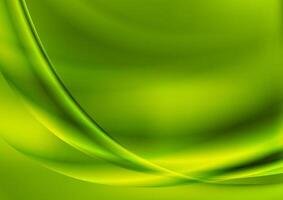 Bright abstract green smooth waves background vector