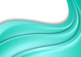 Bright abstract turquoise waves background vector