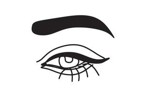 Simplistic Lines and Bold Eyebrow in Black and White. vector