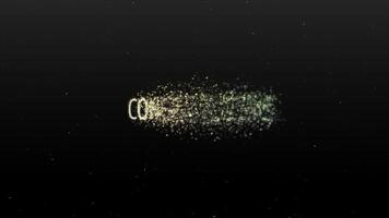 A beautiful light production and lighting background that starts with a congratulatory text created by particles of light. video