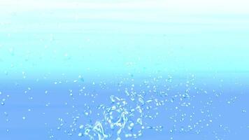 Blue and light blue gradation color background and vigorous movement of water splashes video
