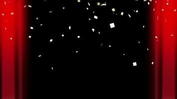 Luxurious and special background material with confetti and red curtain style video