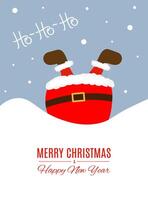 New year card with cute Santa Claus. Colorful new year design for social media communication, networking, website badges, greeting cards, posters and more. vector