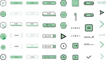 user interface button set vector