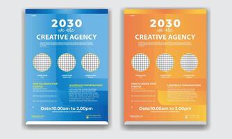 Corporate business flyer template design set vector