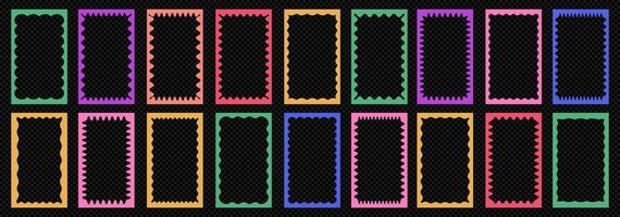 Squiggle stories frame set black color vector