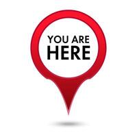 You are here map pointer icon red color vector