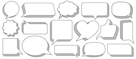 Speech bubble set 3d style cloud talk vector