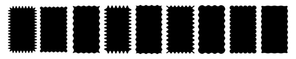Cloudy wave curve edge borders set vector