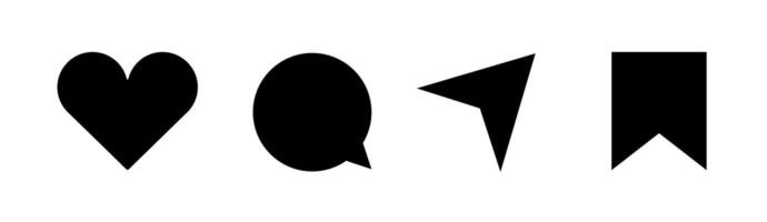 Social media button like, comment, share vector