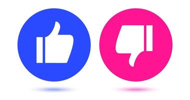 Thumb up and thumb down icon flat style vector