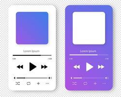 Podcast audio player bar template set vector