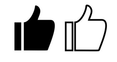 Social media like icon set black color vector