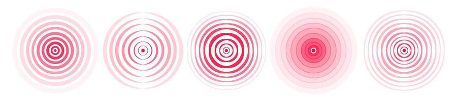 Pain symbol set red color vector