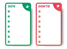 Do and dont infographic template frame vector