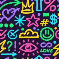 Grunge pattern naive shapes, lines, forms vector