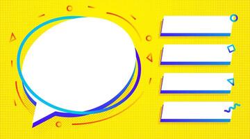 Quiz game menu template speech bubble vector