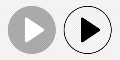 Play button icon set black color vector