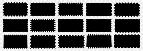 Cloudy wave curve edge borders set black color vector
