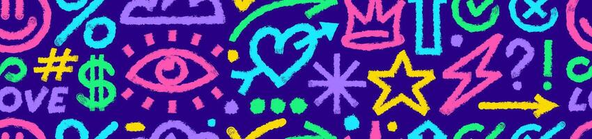 Grunge pattern naive shapes, lines, forms brush vector