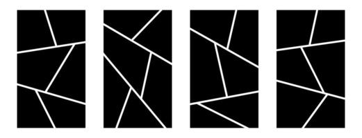Image collage layout template set black color vector