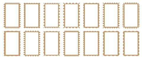 Stories frame set squiggle style black vector