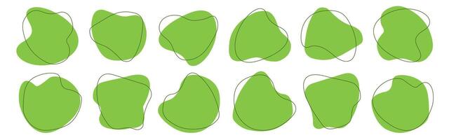 Organic liquid shape collection abstract green color vector