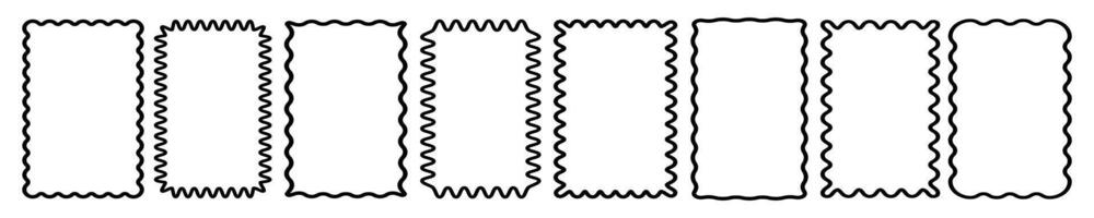 Cloudy wave curve edge frame set vector