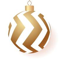 Christmas ball gold realistic style vector