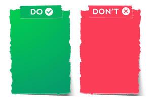 Do and Dont infographic template frame vector