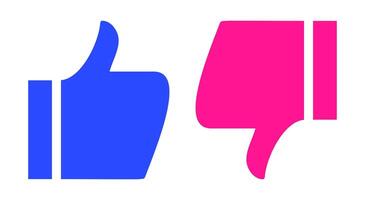 Like, dislike thumb symbols color style vector