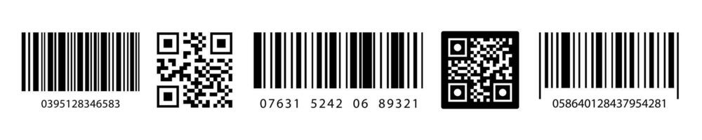 Qr code barcode template set vector